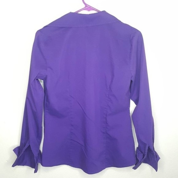 4 S Worthington Stretch Purple Top Blouse Shirt P - Picture 2 of 7